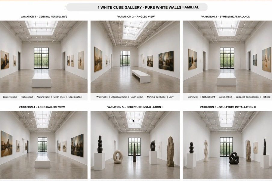 Installation des oeuvres dans le salon