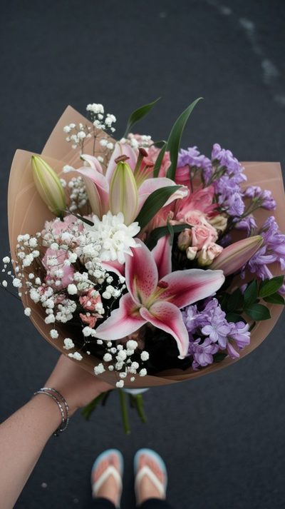 Bouquet anniversaire coloré